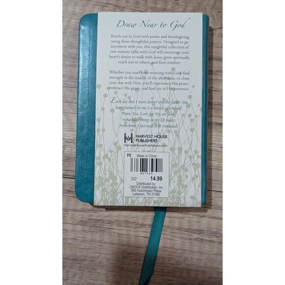 One-Minute Prayers For Women Teal Faux Leather Devotional Book With Ribbon Marke - Picture 6 of 8
